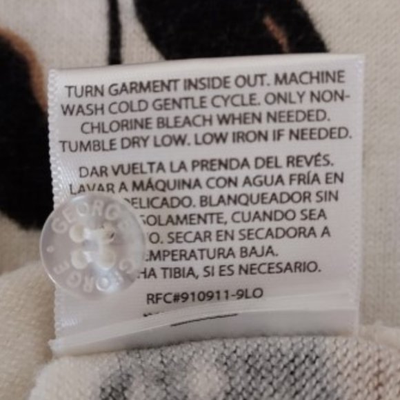 GEORGE WHITE BACKGROUND BLACK/TAN FLORAL CARDIGAN BUTTON UP SWEATER SIZE S NWOT - Picture 4 of 5